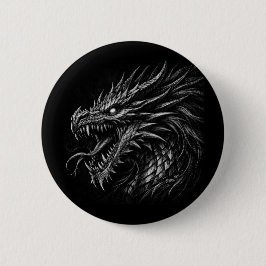 Drakenstijl Middeleeuwse Fantasy Grunge Kunst Ronde Button 5,7 Cm (Voorkant)
