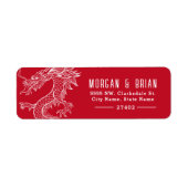 Drakenstijl Pre-Addressed Rode Stijl Etiket (Voorkant)