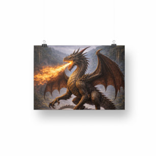 Drakenstrijd Huis & Gamekamer Decoratie Foto Afdruk