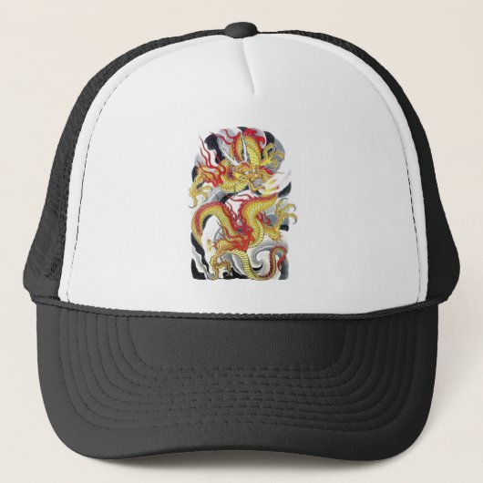 Drakentatoeage ontwerp trucker pet (Voorkant)