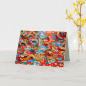 Drakentempel wenskaart kaart (Gele Bloem)