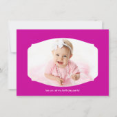 Drakenthema voor de verjaardag van het meisje kaart (Achterkant)