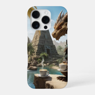 Drakentijd voor koffie iPhone 16 pro hoesje
