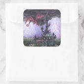 Drakentoren Vierkante Sticker (Tas)