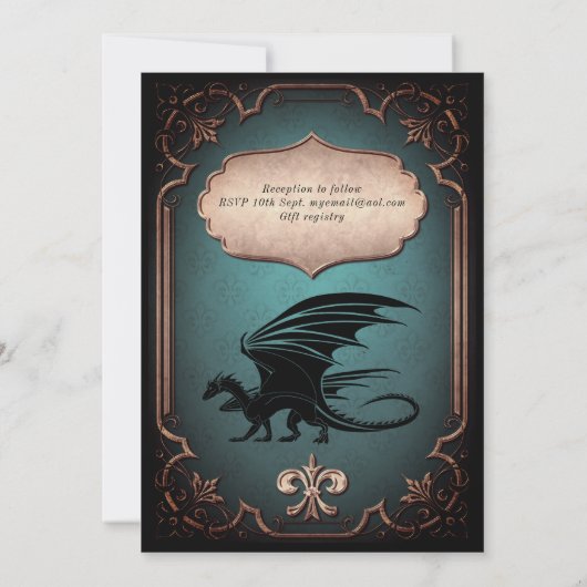 Drakentrouw Middeleeuwse Gotische Antieke Tronen Kaart (Achterkant)