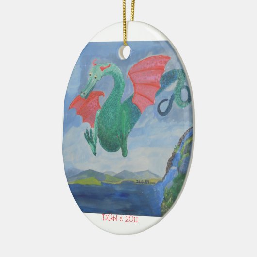 drakenvakantieversiering keramisch ornament (Links)