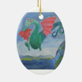 drakenvakantieversiering keramisch ornament (Achterkant)