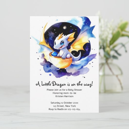 Drakenversierd Baby shower verzamelen Kaart (Staand voorkant)