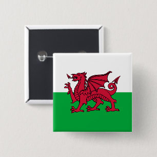 Drakenvlag van Wales, Keltische nationale vlag van Vierkante Button 5,1 Cm