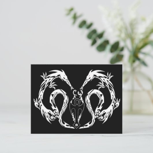 Drakenvleugels van stammenlichaam briefkaart (Staand voorkant)