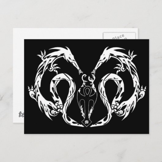 Drakenvleugels van stammenlichaam briefkaart (Voorkant / Achterkant)