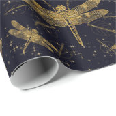 Drakenvlieg donker sierpatroon cadeaupapier (Rol Hoek)