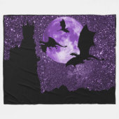 Drakenvliegen, fantasie paars hemelkasteel, volle  fleece deken (Voorkant (Horizontaal))