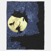 Drakenvliegen, Midnight sky cliff kasteel, volle m Fleece Deken (Voorkant)
