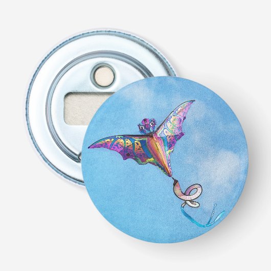 Drakenvlieger Button Flesopener (Voorkant)