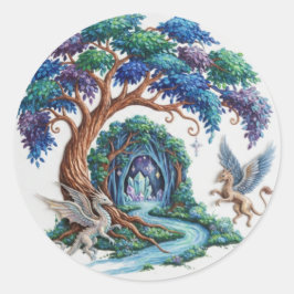 Drakenvlucht over het Watervalrijk Ronde Sticker
