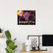Drakenvuur - Fantasie Kunst Poster (Thuiskantoor)