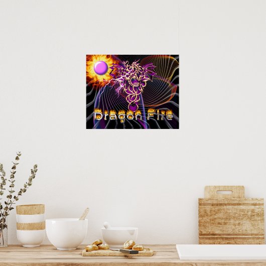 Drakenvuur - Fantasy Art Poster (Keuken)