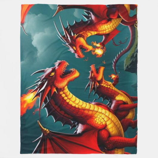 Drakenvuur Fleece Deken (Voorkant)
