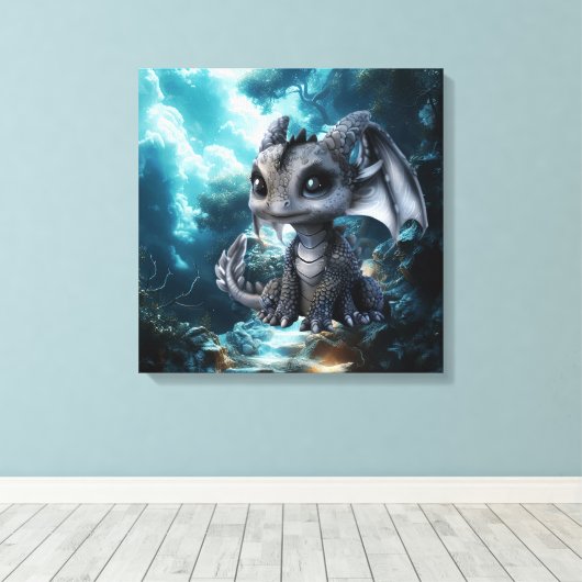Drakenwereld Canvas Afdruk (Insitu (Houten vloer))