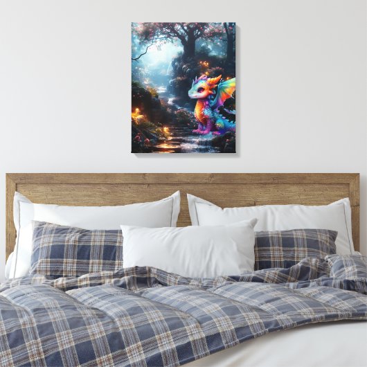 Drakenwereld Canvas Afdruk (Insitu (Slaapkamer))