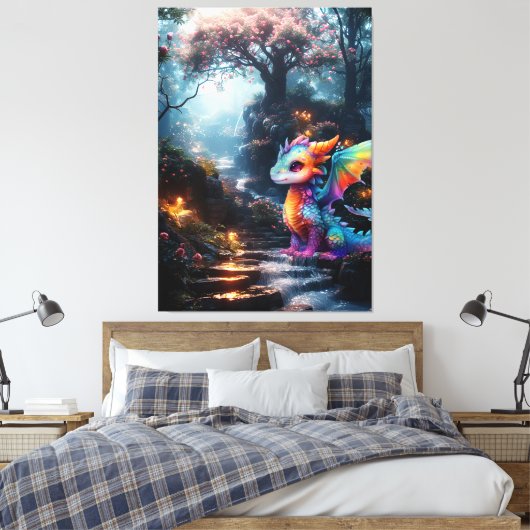 Drakenwereld Canvas Afdruk (Insitu (Slaapkamer))