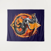 Drakenwoede: De Samurai Ontwaakt / Vintage Kunst Wandkleed (Voorkant (horizontaal))