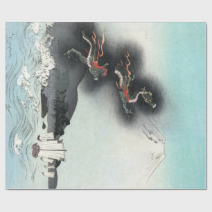 Drakenwoede Zeeslag om de Mount Fuji, Japan Cadeaupapier