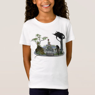 Drakenwolf en Elf Fantasy Scene T-shirt