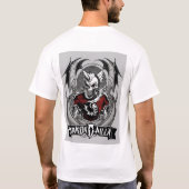 "Drakenziel: Schattigee schedel mascotte T-shirt" T-shirt (Achterkant)