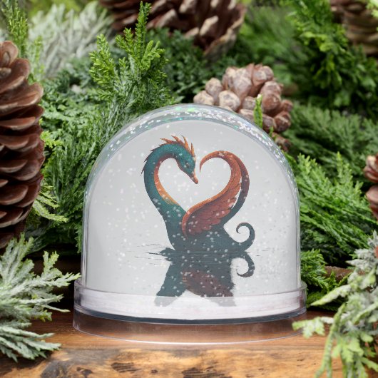 Drakenzwaan van de liefde sneeuwbol (Winter)