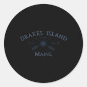 Drakes Island Maine Ronde Sticker (Voorkant)