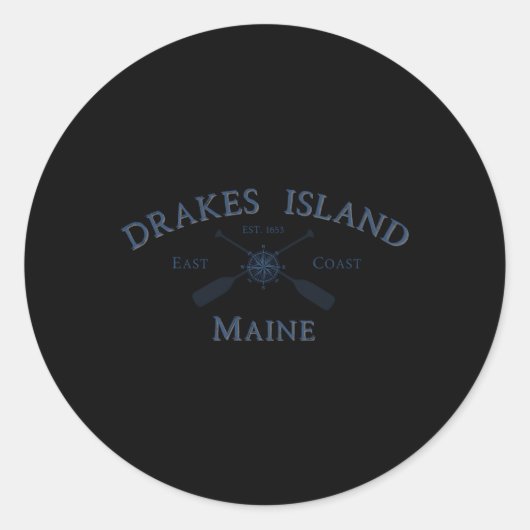 Drakes Island Maine Ronde Sticker (Voorkant)