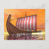 Drakkar- of wandelschip - 3D-weergave Briefkaart (Voorkant)