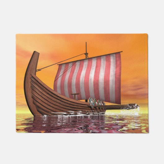 Drakkar- of wandelschip - 3D-weergave Deurmat (Voorkant)