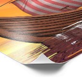 Drakkar- of wandelschip - 3D-weergave Foto Afdruk (Hoek)