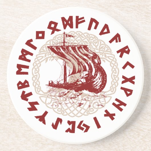 Drakkar-Onderzetter Zandsteen Onderzetter (Voorkant)