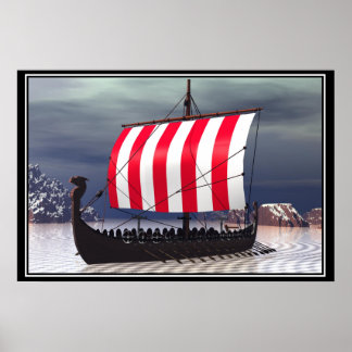 Drakkar Vikings scheepsmodel Poster
