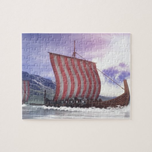Drakkars - 3D rendering Legpuzzel (Horizontaal)