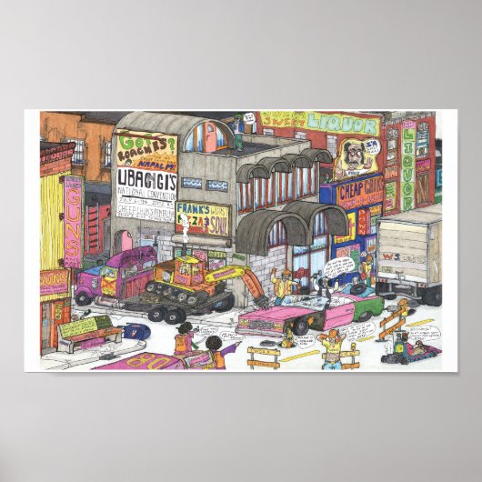 Drama at the corner of Broad & Charles Poster (Voorkant)