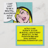 Drama Coach/Theater Director Pop Art Visitekaartje (Voorkant / Achterkant)