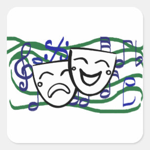 Drama de musical vierkante sticker