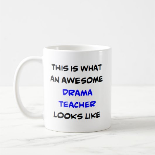 drama docent, geweldig koffiemok (Links)
