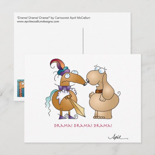 DRAMA! DRAMA! DRAMA! Cartoon Briefkaart (Voorkant / Achterkant)