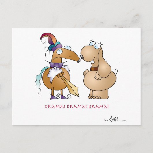 DRAMA! DRAMA! DRAMA! Cartoon Briefkaart (Voorkant)