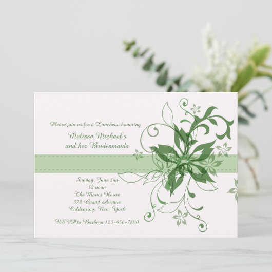 Drama en Fanfare Groene Uitnodiging (Staand voorkant)