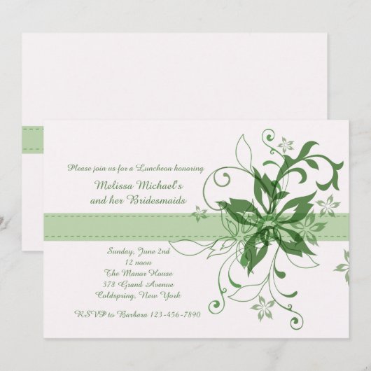 Drama en Fanfare Groene Uitnodiging (Voorkant / Achterkant)