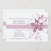 Drama en Fanfare Mauve Invitation Kaart (Voorkant / Achterkant)