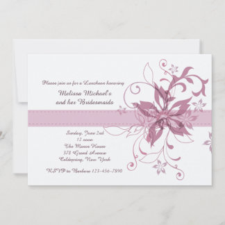 Drama en Fanfare Mauve Invitation Kaart