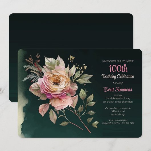 Drama en Romance Uitnodiging (Voorkant / Achterkant)